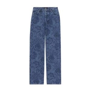 A.P.C. High-Rise Floral-Print Denim Jeans With Straight Leg - NWT
